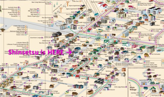 Shinsetsu Apartments location in Niseko Hirafu